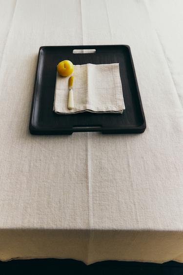 FADED LINEN TABLECLOTH - Light beige by Zara