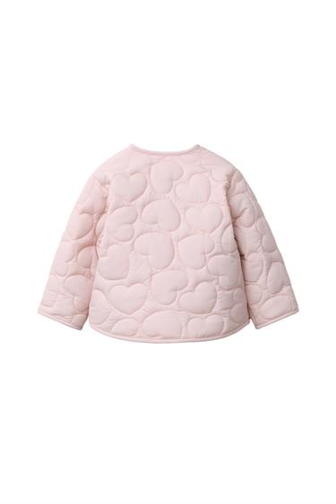 BLOUSON REMBOURRÉ CŒURS DÉPERLANT - Rose de Zara - Image 1