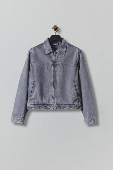 JAQUETA COM ESTRUTURA LAVADA - Azul-celeste da Zara