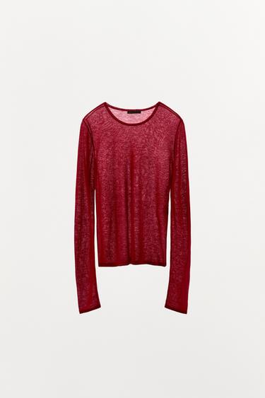 100% WOOL T-SHIRT - Strawberry by Zara - Image 3