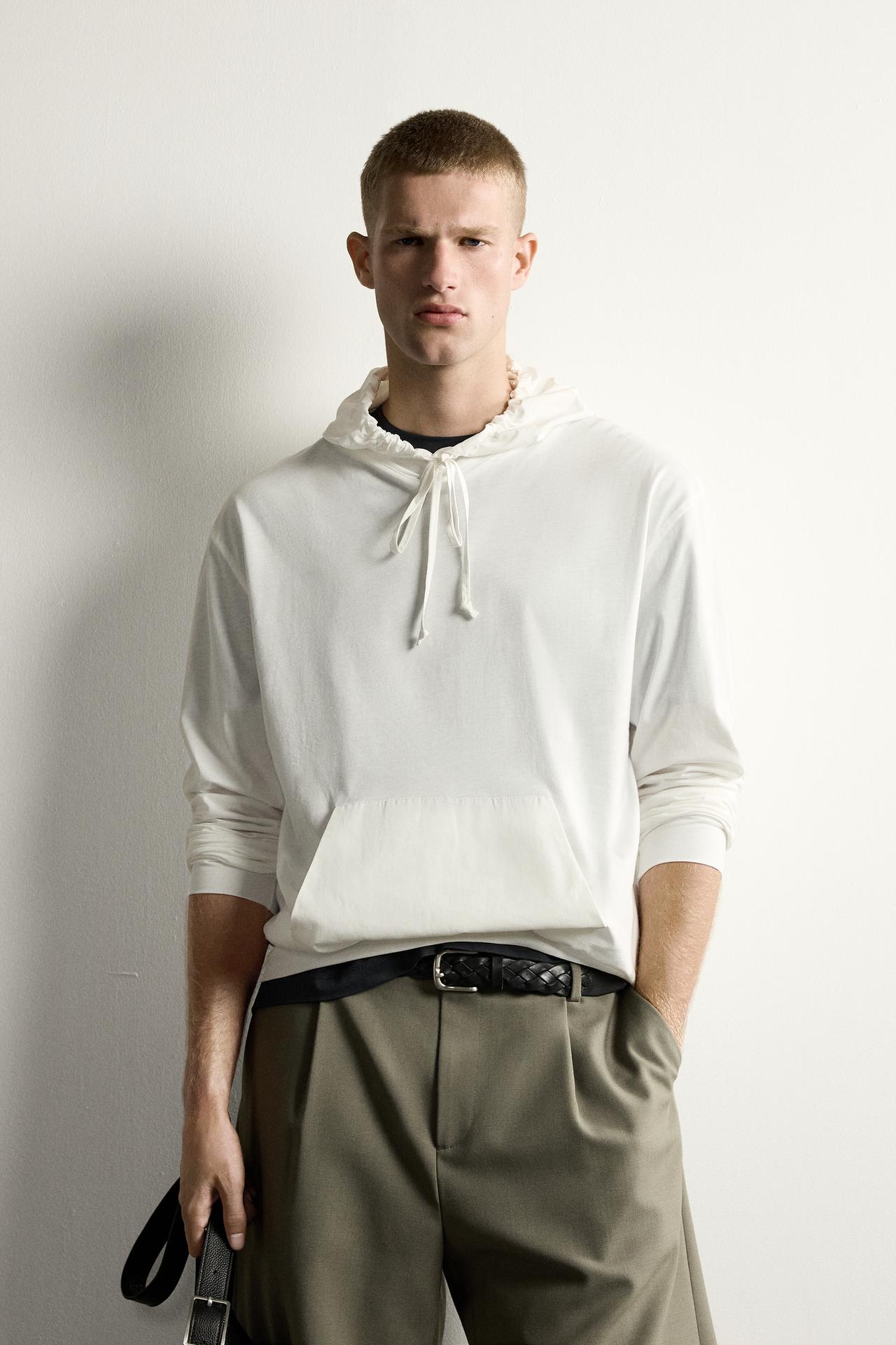 LIGHTWEIGHT COMBINATION HOODIE — White