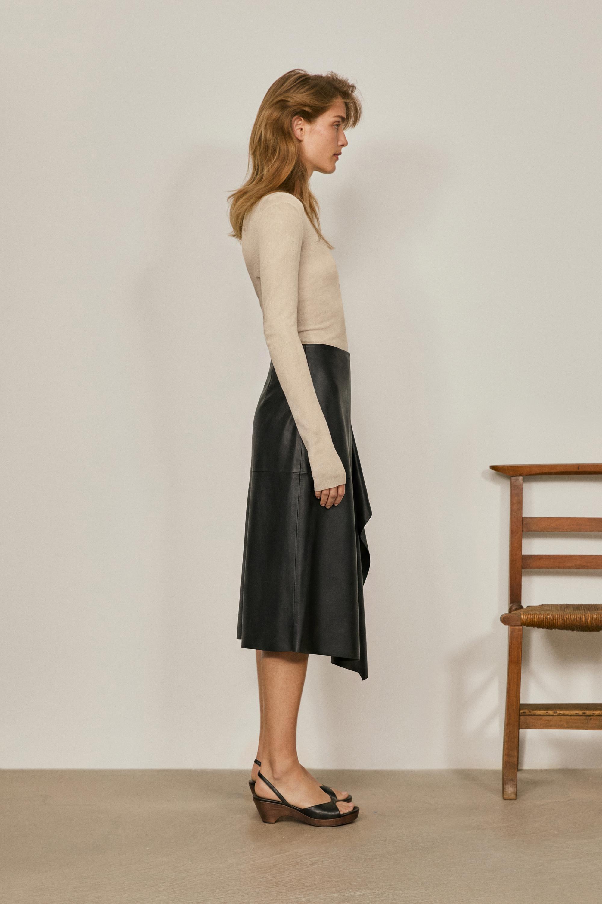 Nappa leather midi skirt - LIMITED EDITION