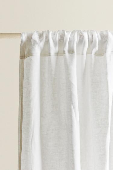 WASHED LINEN CURTAIN WITH MEDIUM OPACITY - White by Zara