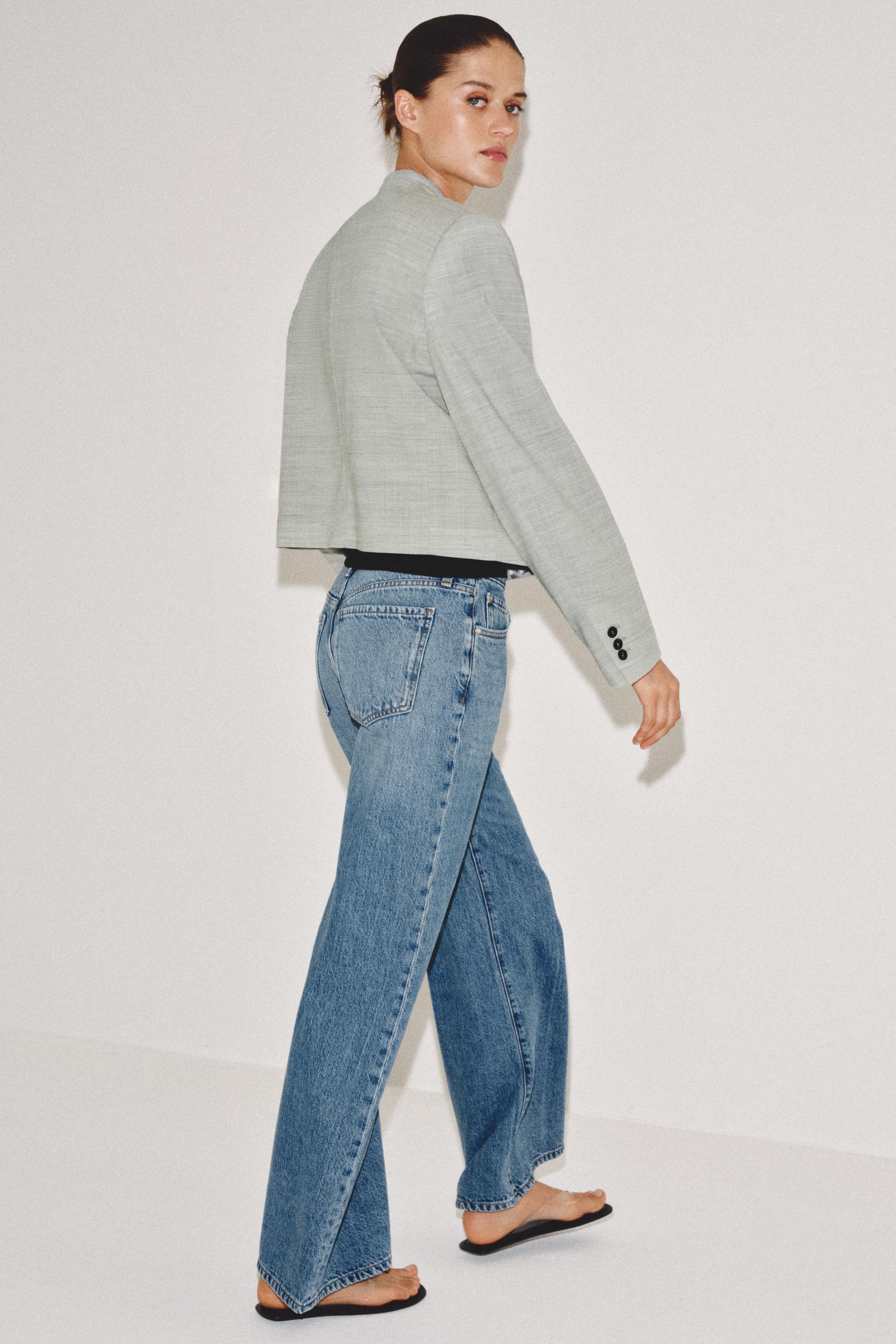 ZW COLLECTION WIDE LEG LOW RISE JEANS