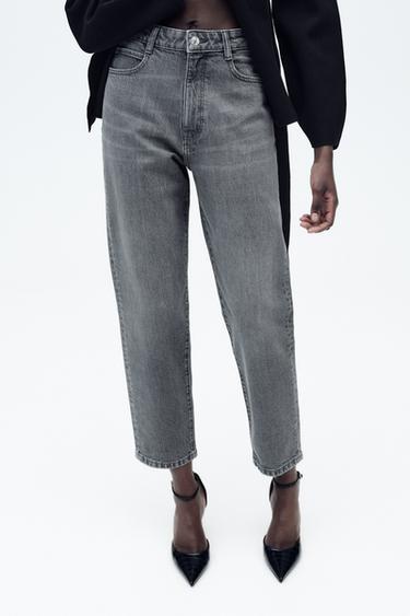 JEANS Z1975 MOM LEG TIRO ALTO - Gris de Zara