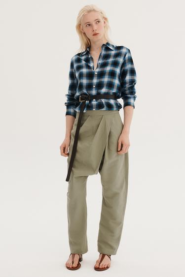 DRP PNT 16 - ecru/khaki by Zara