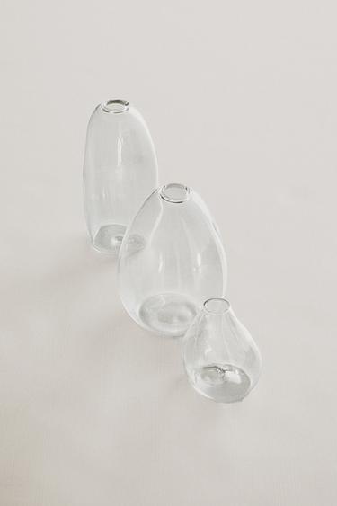 Zara SMALL IRREGULAR GLASS VASE - Transparent
