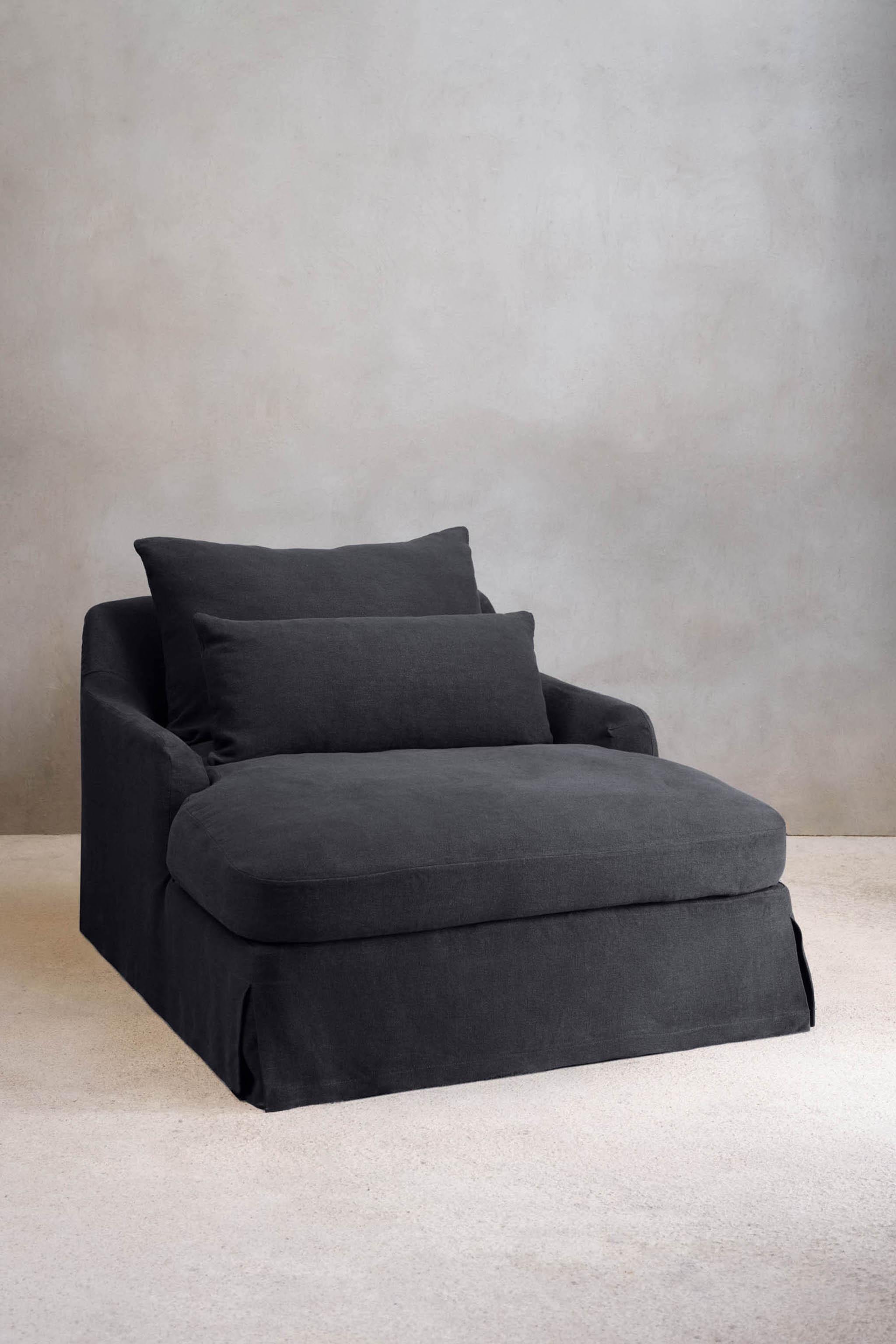 LOVESEAT 01 LINEN COVER — MIDNIGHT BLUE
