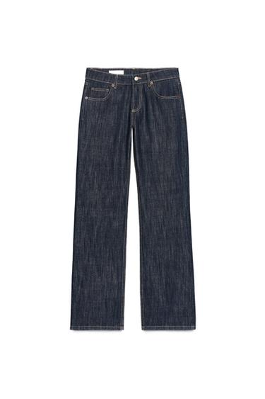 TRF WIDE-LEG LOW-RISE JEANS - Dark indigo by Zara