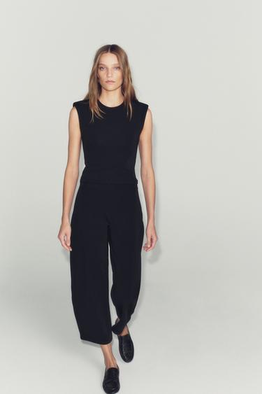 SLEEVELESS SHOULDER PAD TOP - Black by Zara - Image 0