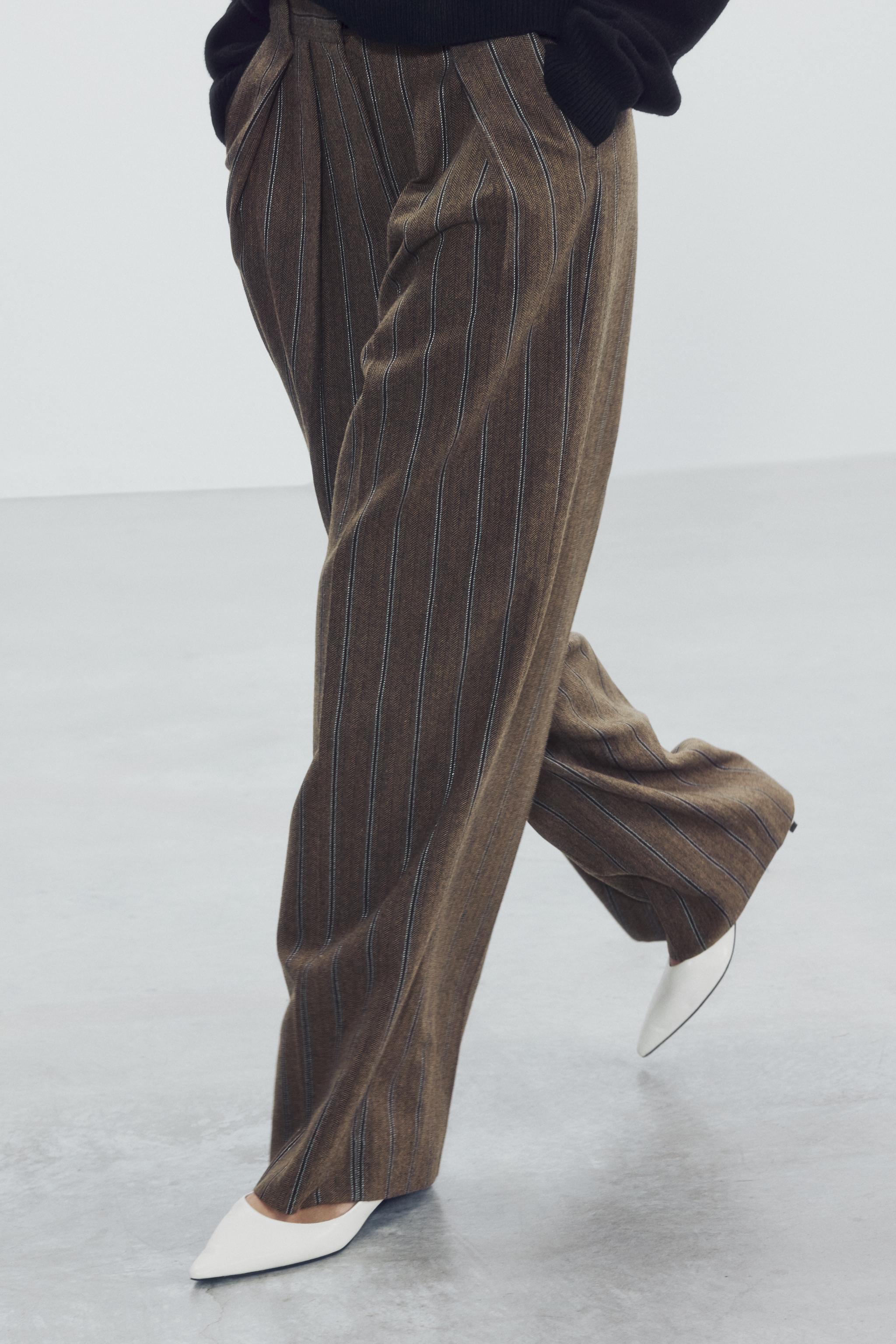 PANTALON À RAYURES ET CHEVRONS ZW COLLECTION