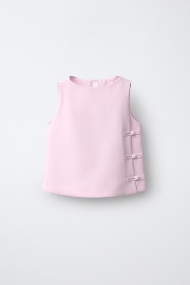 Zara FROG FASTENING TOP - Pastel pink