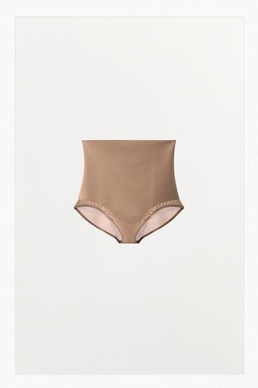 WIDE-WAIST BRIEFS WITH POLYAMIDE - Beige-pink by Zara