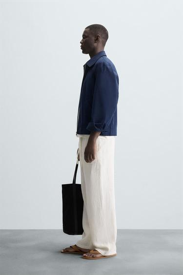 REGULAR FIT BOMBER JACKET - Blue by Zara - Image 4