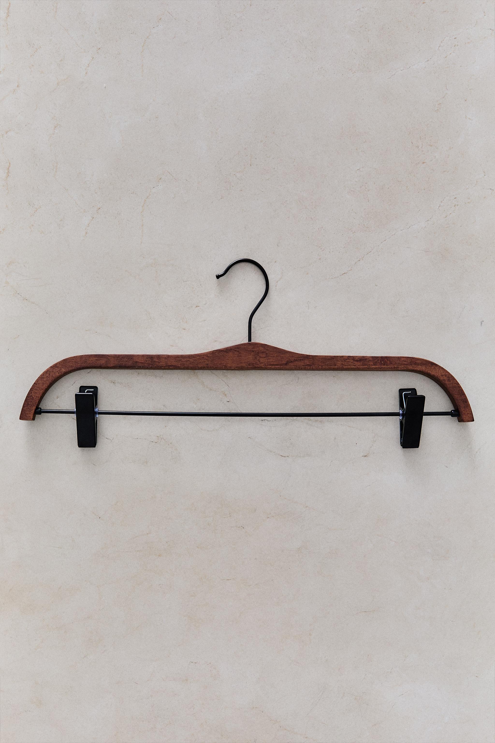 WOOD FINISH SKIRT HANGERS (PACK OF 2)