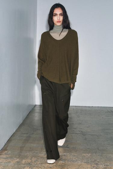 OVERSIZE WOOL JUMPER - Green by Zara