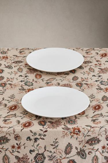 FLORAL PRINT TABLECLOTH WITH TOPSTITCHING - Brown / Taupe by Zara - Image 1