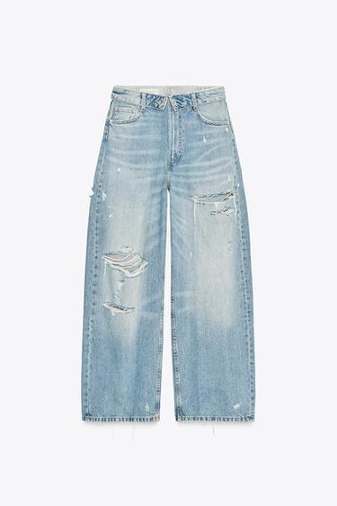 JEAN TAILLE MOYENNE TRF CEINTURE PLIÉE - Bleu clair de Zara - Image 6