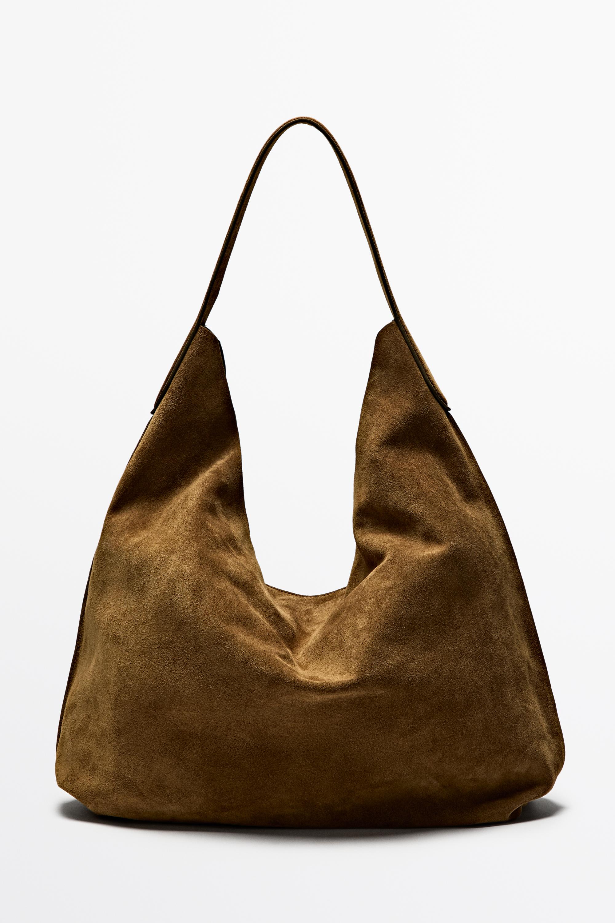 Maxi split suede leather shoulder bag — 566