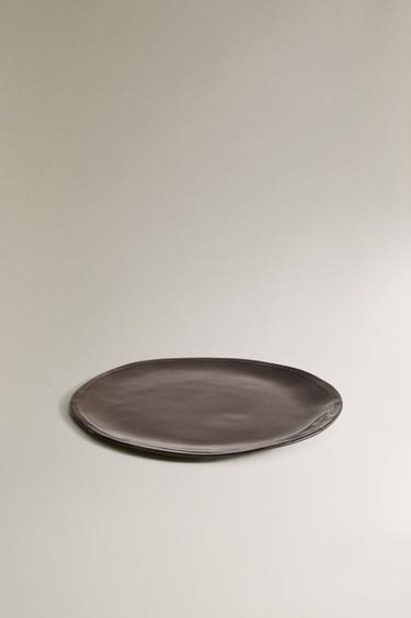 STONEWARE DESSERT PLATE - Brown by Zara - Image 1