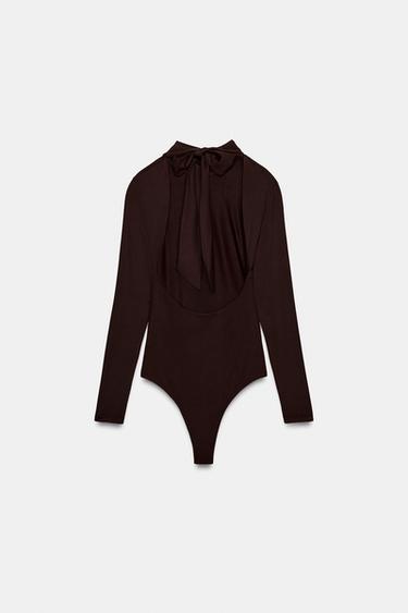 BODY LAZADAS POLIAMIDA - Marrón oscuro de Zara