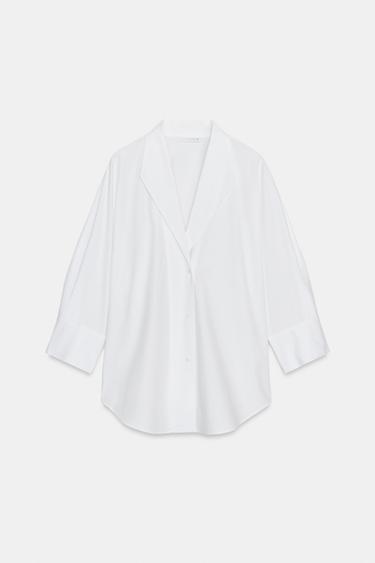 ZW COLLECTION V-NECK SHIRT - White by Zara - Image 5