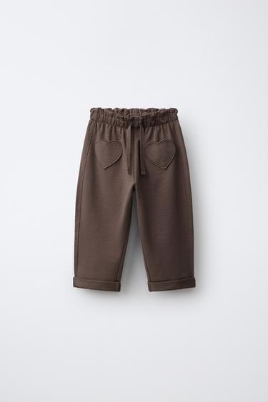 PANTALÓN FELPA SAROUEL - Marrón oscuro de Zara - Imagen 0