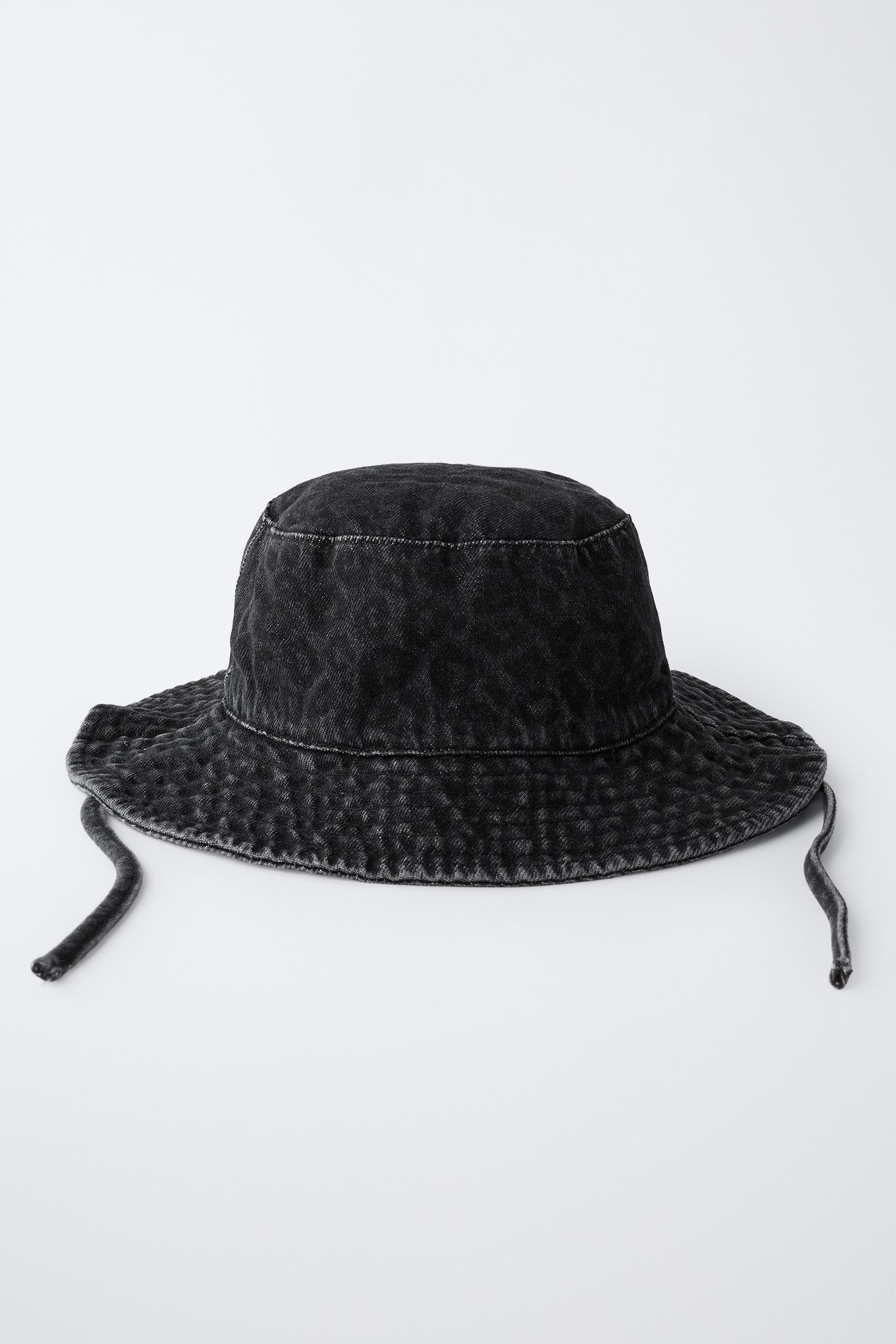 ANIMAL PRINT DENIM BUCKET HAT - Black | ZARA Singapore