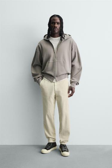 CARROT FIT CORDUROY TROUSERS - Ecru by Zara