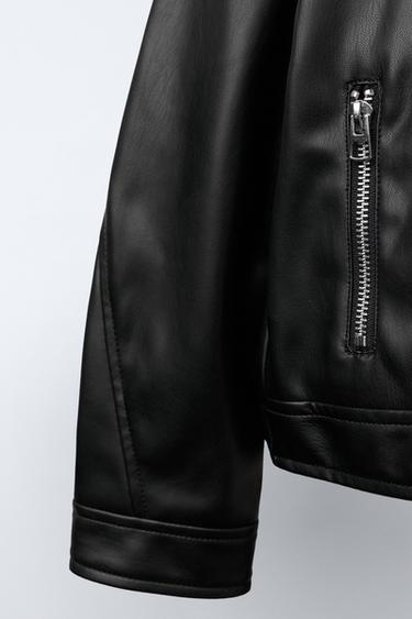 FAUX LEATHER BIKER JACKET - Black by Zara - Image 5