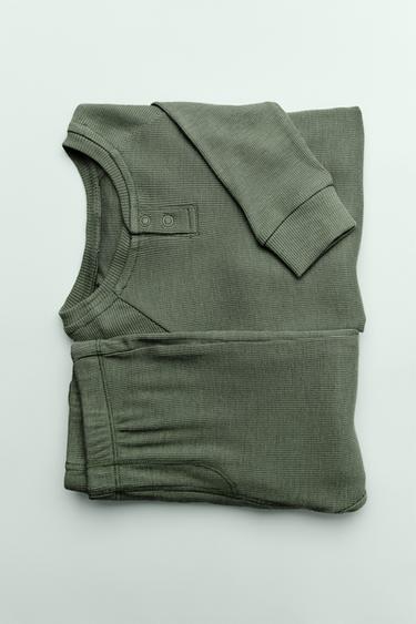 6-14 JAAR/ PYJAMA MET MERINOWOL - Groen van Zara