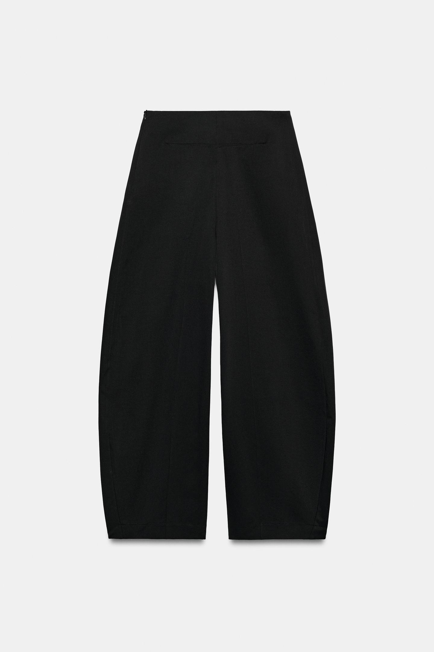 Женские брюки Zara ZW Collection Wide-Leg, цвет: Чёрный — фото 3