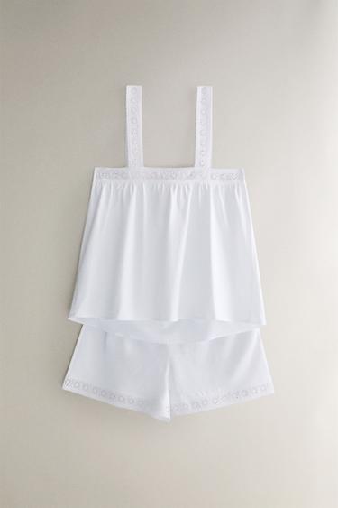 TOP COTON DENTELLE - Blanc de Zara - Image 4