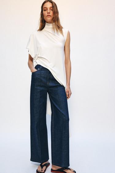 ZW COLLECTION WIDE-LEG HIGH-WAIST JEANS - Blue by Zara