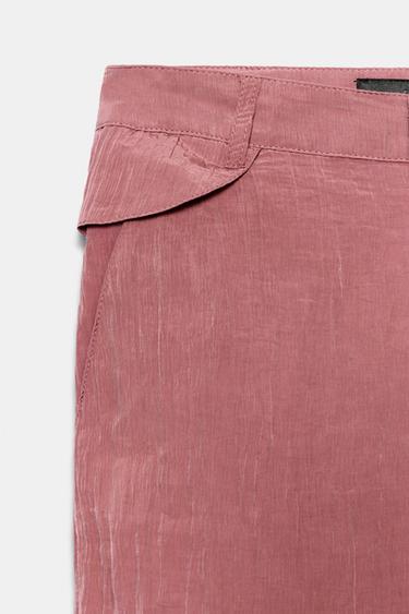 PANTALON CAPRI FLUIDE - Rose foncé de Zara - Image 7
