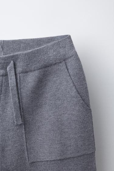 PANTALON DE JOGGING EN MAILLE - Gris chiné de Zara - Image 2