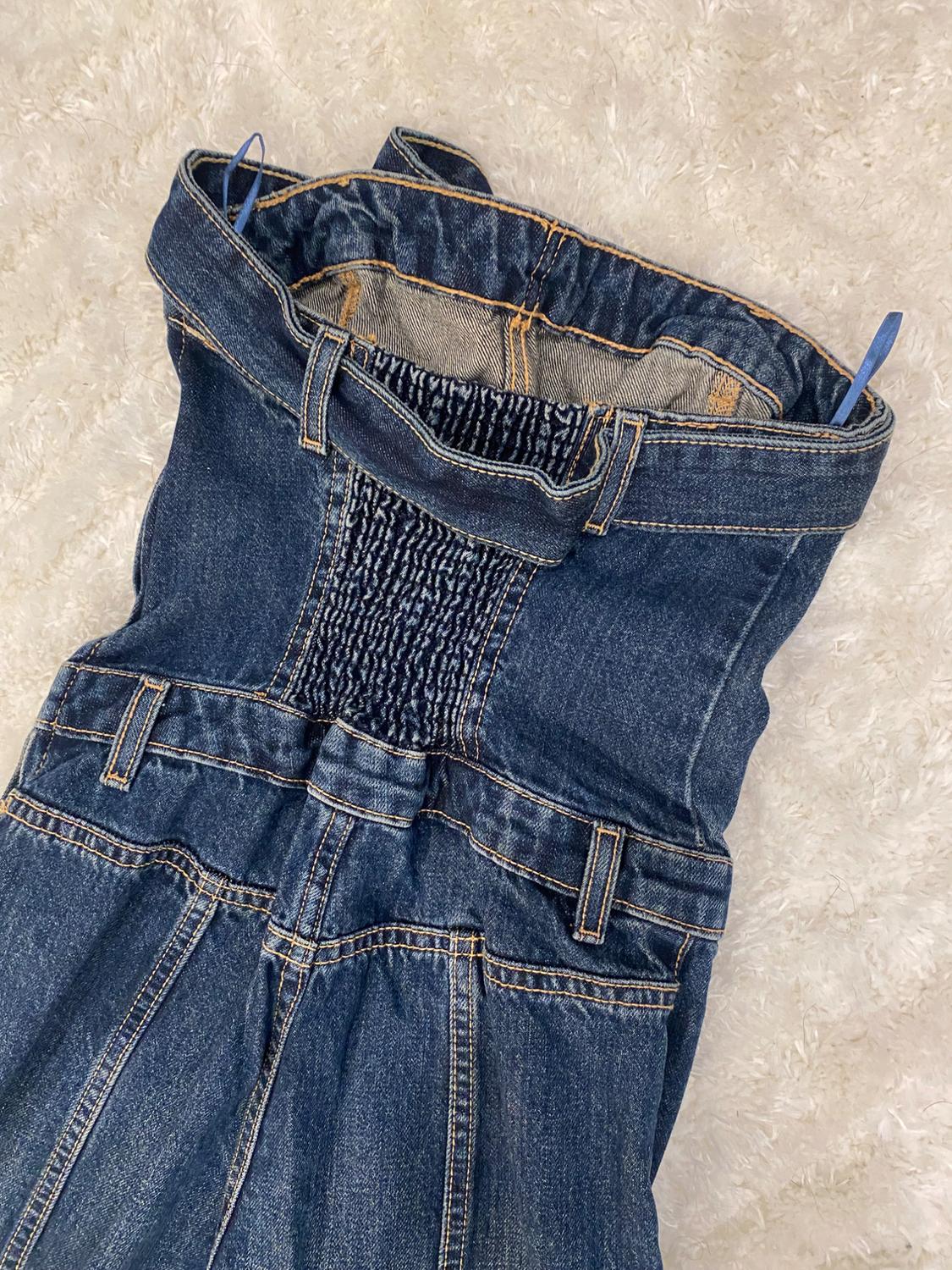 STRAPLESS TRF DENIM DRESS - Image 4