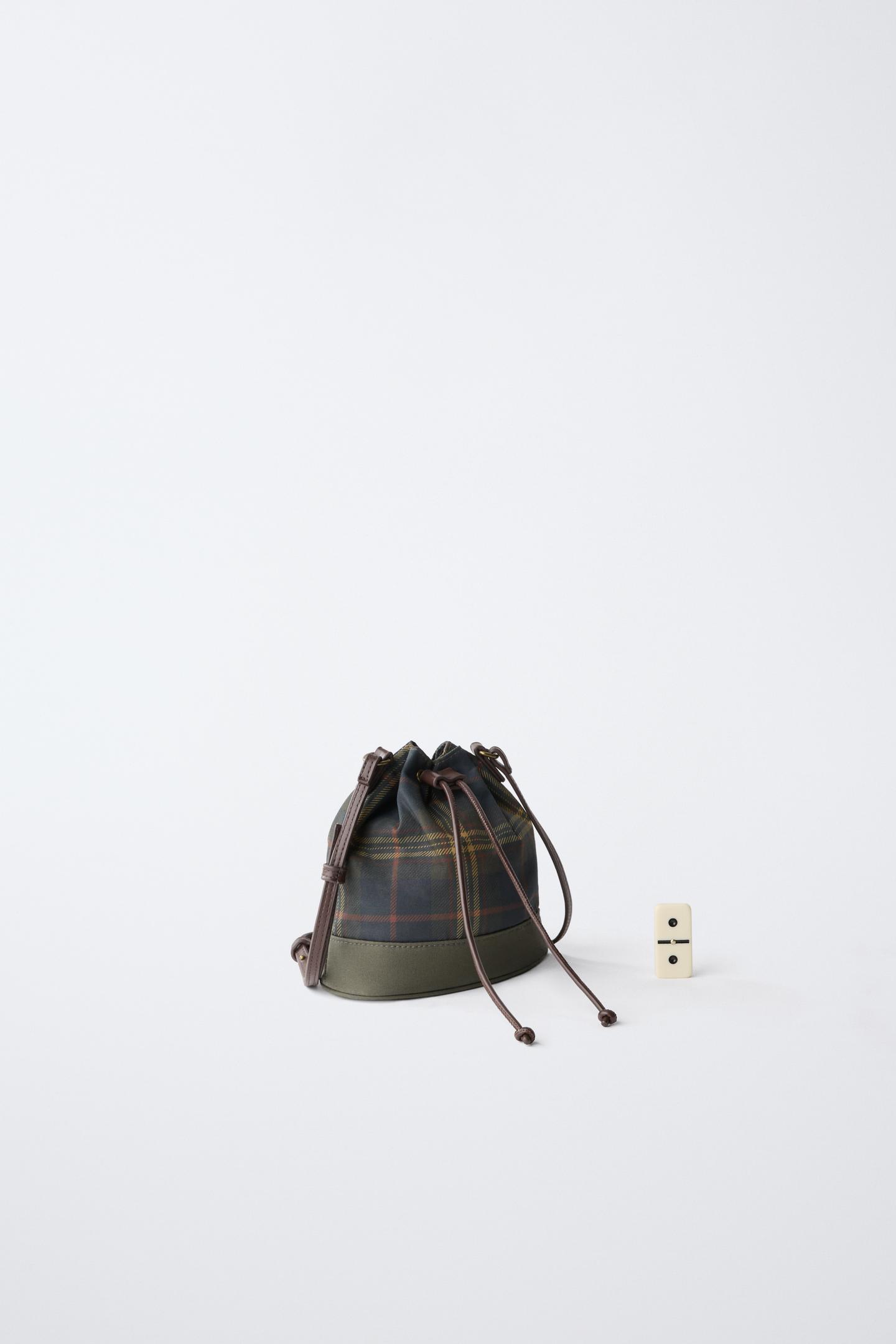 Детская сумка Zara Plaid Bucket, цвет: Зелёный — фото 6