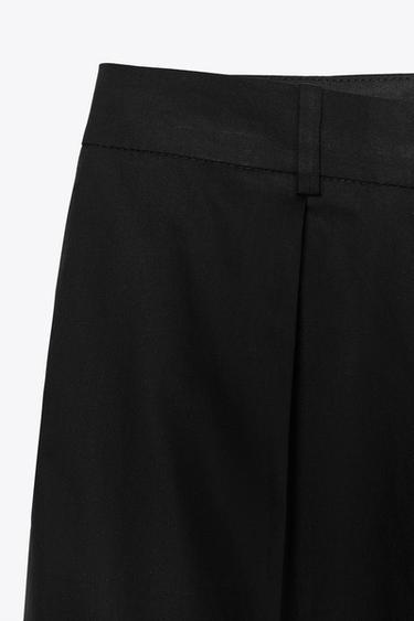 PANTALON À PINCES POPELINE - Noir de Zara - Image 8
