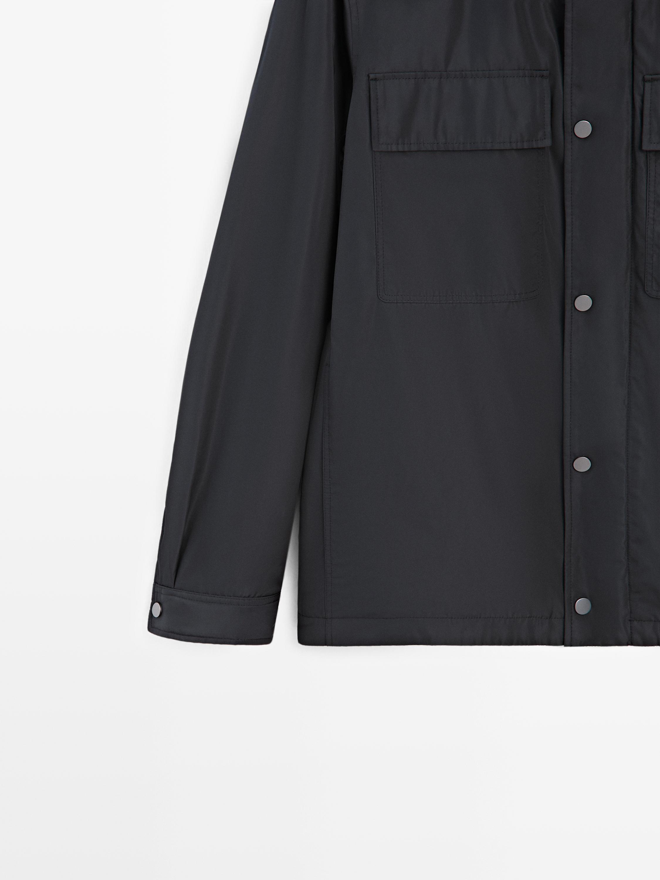 Water-repellent overshirt with pockets