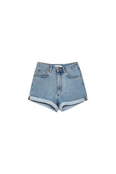 MOM FIT DENIM BERMUDA SHORTS