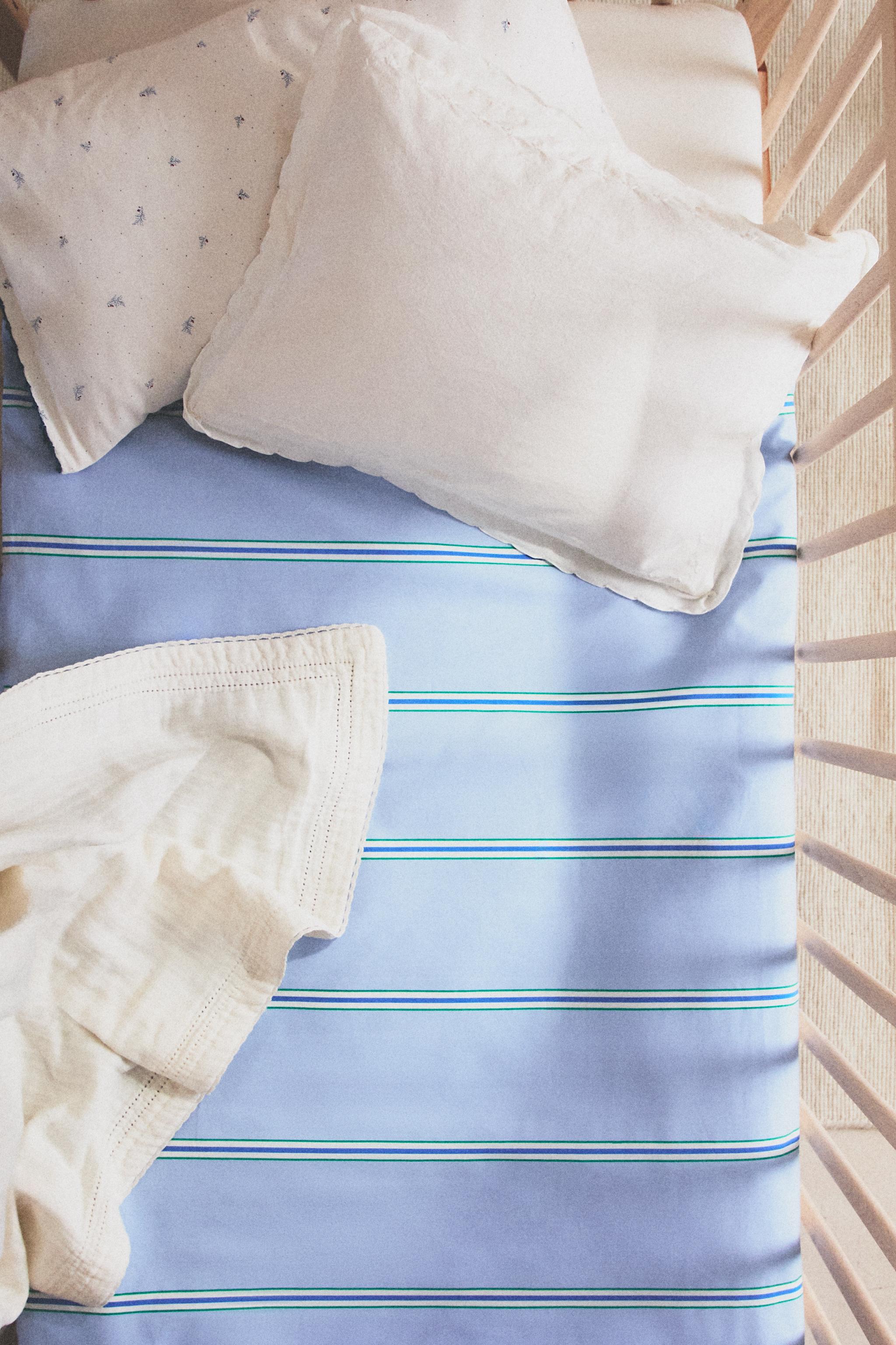 KIDS STRIPED DUVET COVER — Blue