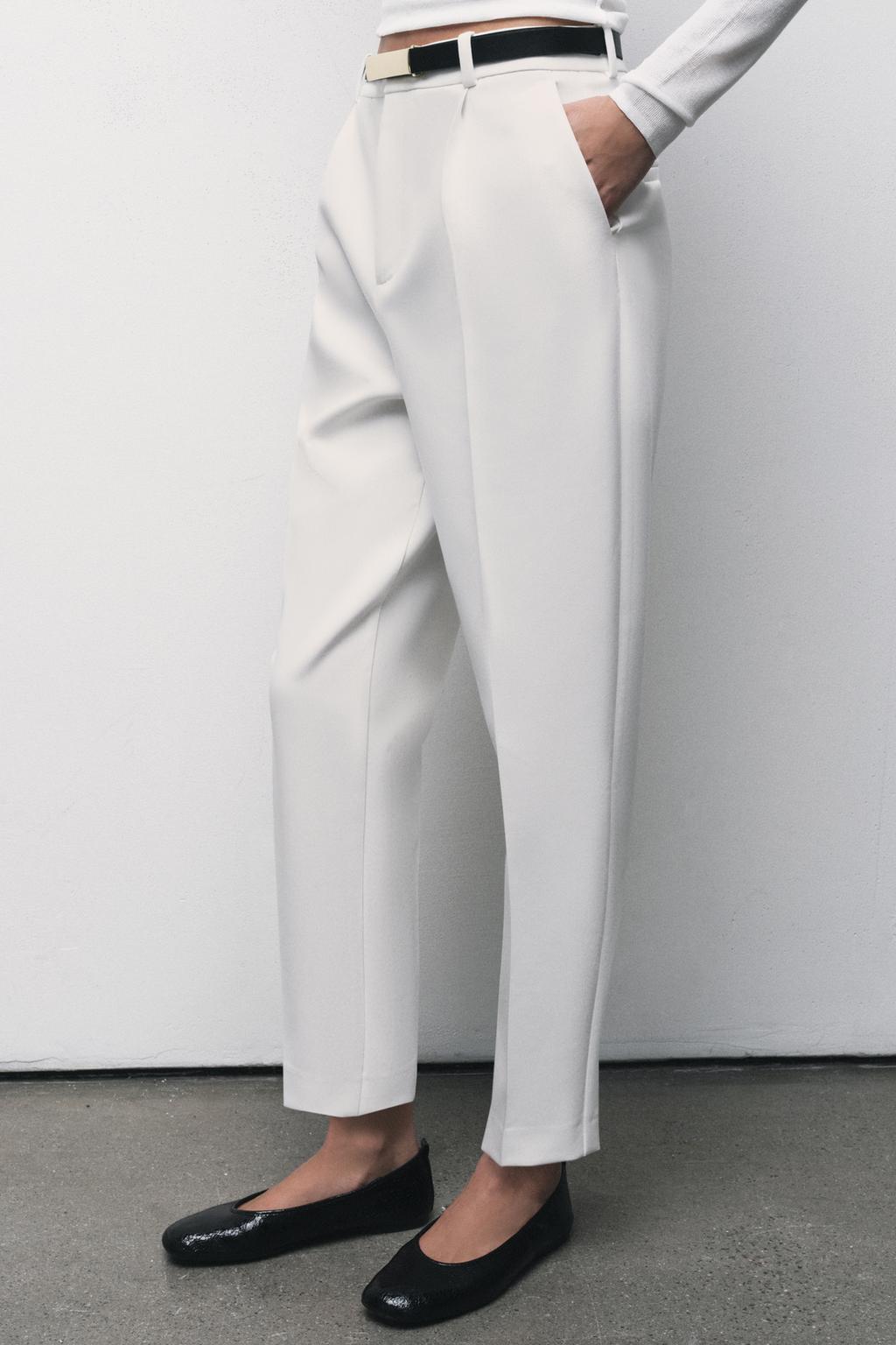 STRAIGHT LEG BELTED PANTS