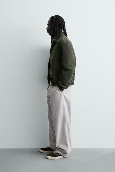 BLOUSON EFFET DAIM DÉLAVÉ - Vert de Zara - Image 3