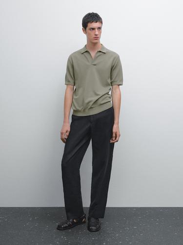 Polo punto cuello pico - Verde Menta de Zara