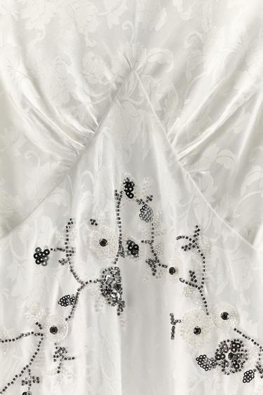 SEQUIN AND BEAD JACQUARD DRESS - ecru-white by Zara - Image 8