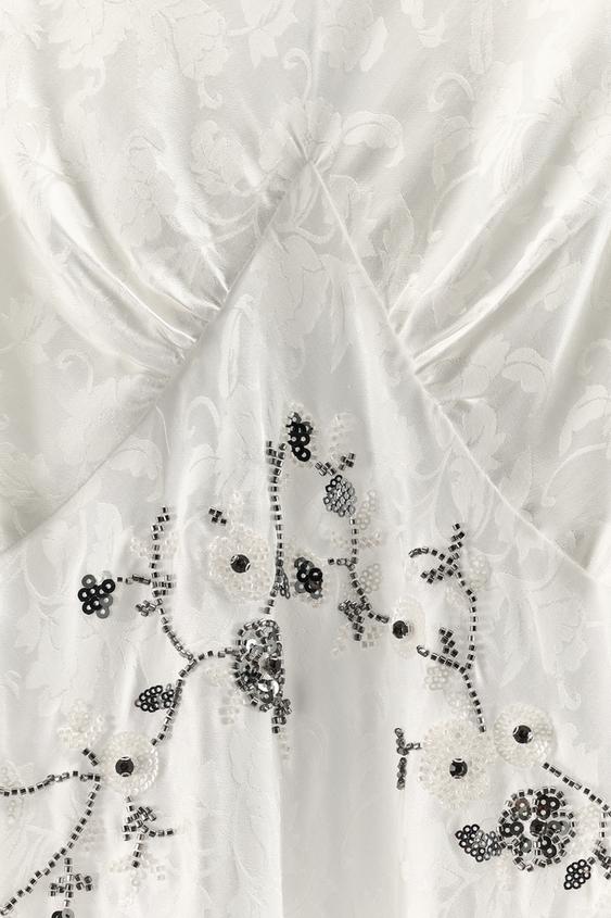 beaded sequin dress zara RARE ITEM! ZARA WOMAN NWT $169 BEADED SEQUIN HALTER DRESS BEIGE-PINK|  7521/829 L
