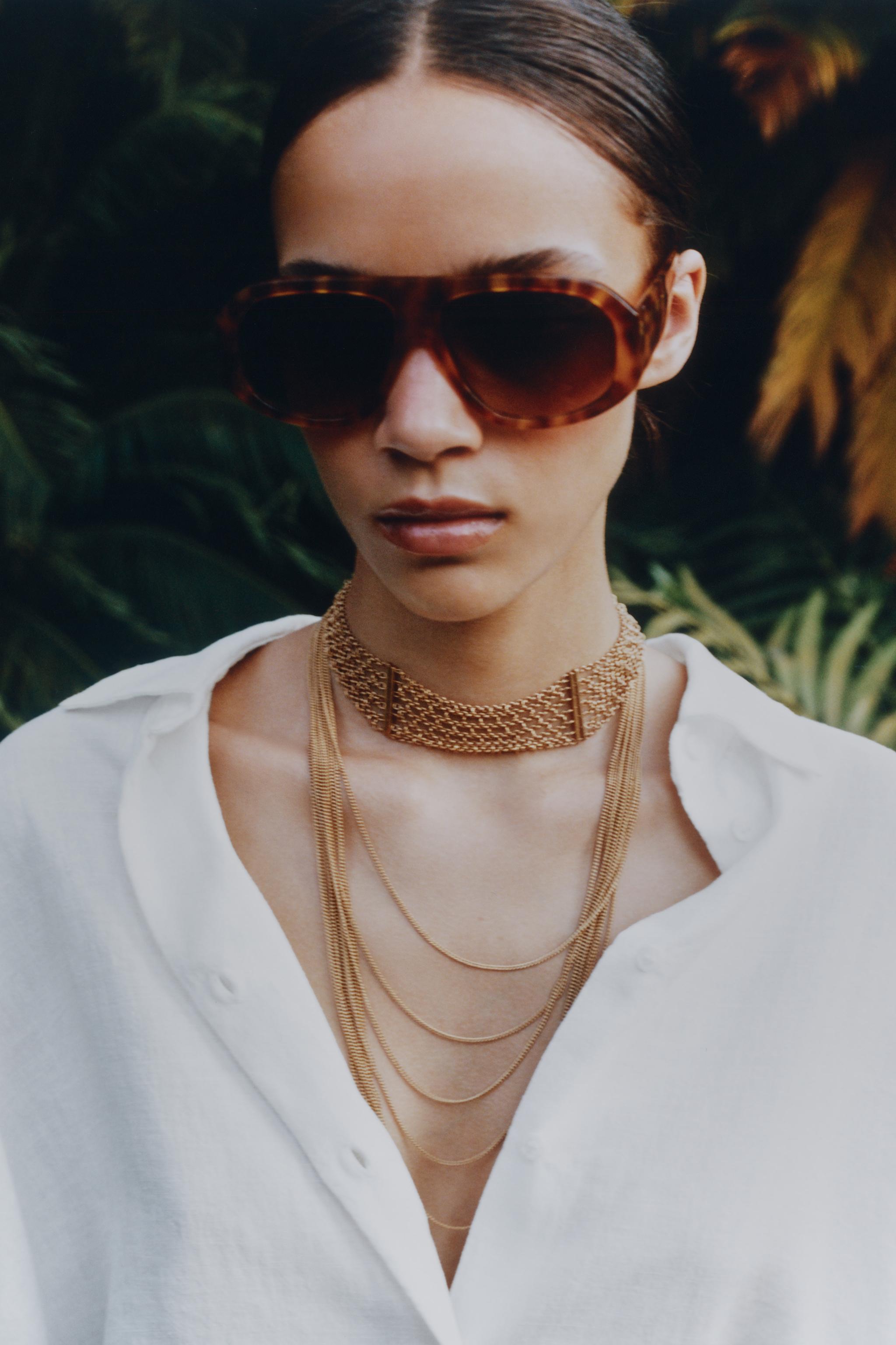 Женские аксессуары Zara PACK OF 2 CHOKER CHAIN NECKLACES