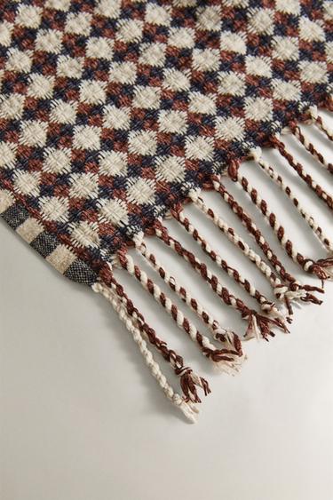 COUVERTURE CHENILLE LOSANGES - Marron de Zara - Image 1