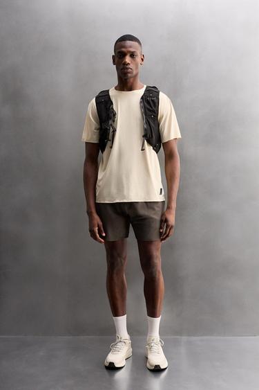 COLOUR BLOCK TECHNICAL T-SHIRT - Oyster-white by Zara - Image 0